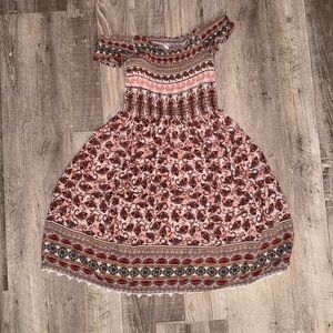Boho off the shoulder mini dress
